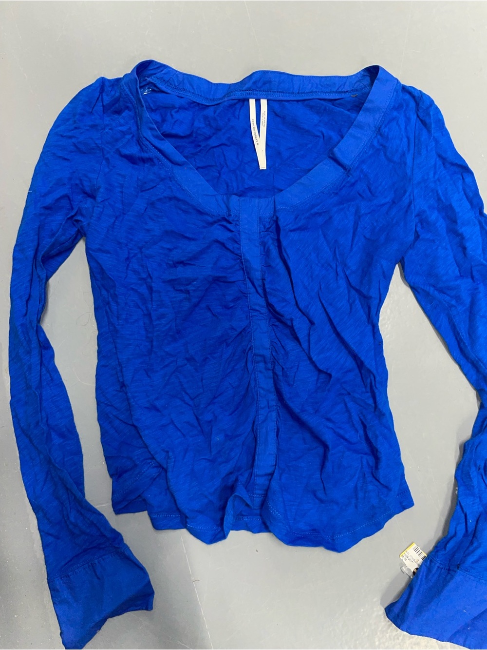 Anthropologie Women’s Long Sleeve Scoop Neck Top Royal Blue XS